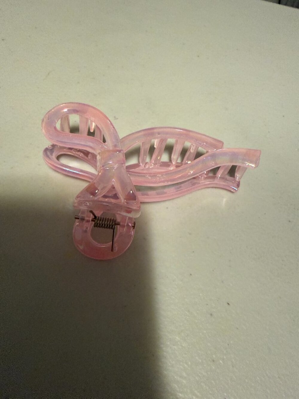 Pink Bow Claw Clip Hair Accessory